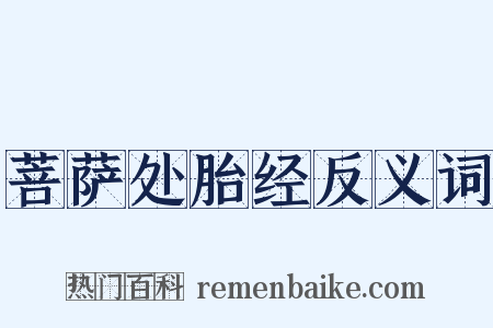 菩萨处胎经反义词是什么意思的图片